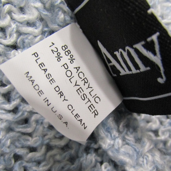 NEW Amy Brill Light Blue Hand Knit Pullover - Picture 6 of 6